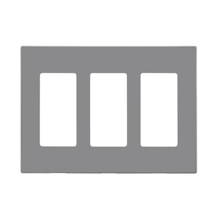 Ezgeneration Decora Light Gray 3 gang Polycarbonate Screwless Wall Plate EZ2740080